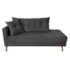 Recamier Azura 140cm com Almofada Lado Direito Linho Chumbo - Amarena Móveis