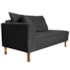 Recamier Azura 140cm com Almofada Lado Direito Linho Chumbo - Amarena Móveis
