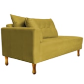 Recamier Azura 140cm com Almofada Lado Direito Suede Amarelo - Amarena Móveis