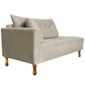 Recamier Azura 140cm com Almofada Lado Direito Suede Bege - Amarena Móveis