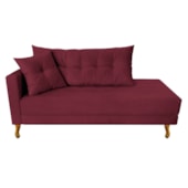 Recamier Azura 140cm com Almofada Lado Direito Suede Bordô - Amarena Móveis