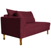 Recamier Azura 140cm com Almofada Lado Direito Suede Bordô - Amarena Móveis
