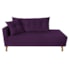 Recamier Azura 140cm com Almofada Lado Direito Suede Roxo - Amarena Móveis