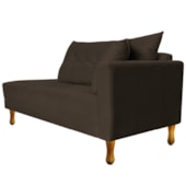 Recamier Azura 140cm com Almofada Lado Esquerdo Suede Marrom - Amarena Móveis