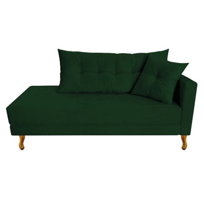 Recamier Azura 140cm com Almofada Lado Esquerdo Suede Verde - Amarena Móveis