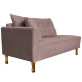 Recamier Azura 160cm com Almofada Lado Direito Linho Rosê - Amarena Móveis