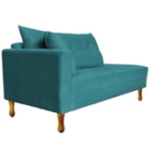 Recamier Azura 160cm com Almofada Lado Direito Suede Azul Turquesa - Amarena Móveis