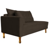 Recamier Azura 160cm com Almofada Lado Direito Suede Marrom - Amarena Móveis