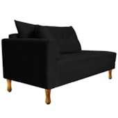 Recamier Azura 160cm com Almofada Lado Direito Suede Preto - Amarena Móveis
