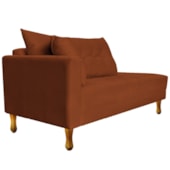 Recamier Azura 160cm com Almofada Lado Direito Suede Terracota - Amarena Móveis