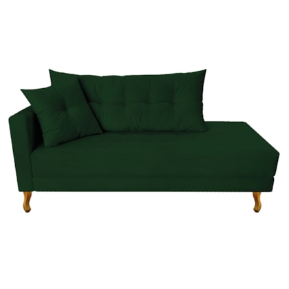 Recamier Azura 160cm com Almofada Lado Direito Suede Verde - Amarena Móveis