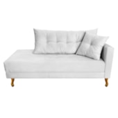 Recamier Azura 160cm com Almofada Lado Esquerdo Suede Branco - Amarena Móveis