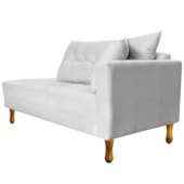 Recamier Azura 160cm com Almofada Lado Esquerdo Suede Branco - Amarena Móveis