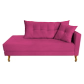 Recamier Azura 160cm com Almofada Lado Esquerdo Suede Pink - Amarena Móveis