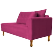 Recamier Azura 160cm com Almofada Lado Esquerdo Suede Pink - Amarena Móveis