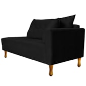 Recamier Azura 160cm com Almofada Lado Esquerdo Suede Preto - Amarena Móveis