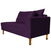 Recamier Azura 160cm com Almofada Lado Esquerdo Suede Roxo - Amarena Móveis