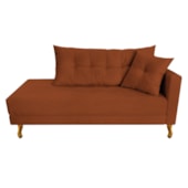 Recamier Azura 160cm com Almofada Lado Esquerdo Suede Terracota - Amarena Móveis