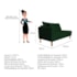 Recamier Azura 160cm com Almofada Lado Esquerdo Suede Verde - Amarena Móveis