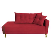 Recamier Azura 160cm com Almofada Lado Esquerdo Suede Vermelho - Amarena Móveis