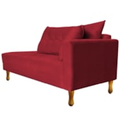 Recamier Azura 160cm com Almofada Lado Esquerdo Suede Vermelho - Amarena Móveis
