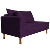 Recamier Azura 185cm com Almofada Lado Direito Suede Roxo - Amarena Móveis