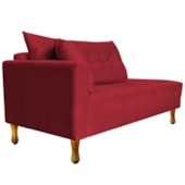 Recamier Azura 185cm com Almofada Lado Direito Suede Vermelho - Amarena Móveis