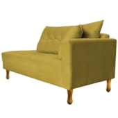 Recamier Azura 185cm com Almofada Lado Esquerdo Suede Amarelo - Amarena Móveis