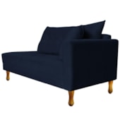 Recamier Azura 185cm com Almofada Lado Esquerdo Suede Azul Marinho - Amarena Móveis