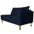 Recamier Azura 185cm com Almofada Lado Esquerdo Suede Azul Marinho - Amarena Móveis