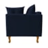 Recamier Azura 185cm com Almofada Lado Esquerdo Suede Azul Marinho - Amarena Móveis