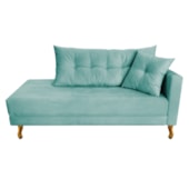 Recamier Azura 185cm com Almofada Lado Esquerdo Suede Azul Tiffany - Amarena Móveis