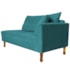 Recamier Azura 185cm com Almofada Lado Esquerdo Suede Azul Turquesa - Amarena Móveis