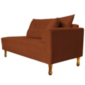 Recamier Azura 185cm com Almofada Lado Esquerdo Suede Terracota - Amarena Móveis
