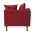 Recamier Azura 185cm com Almofada Lado Esquerdo Suede Vermelho - Amarena Móveis