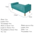 Recamier Divã Félix Baú 100 cm Estofado Luiz XV Sofá Suede Azul Turquesa Sala de Estar Consultório Quarto Recepção Escritório - AM Decor