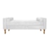 Recamier Divã Félix Baú 100 cm Estofado Luiz XV Sofá Suede Branco Para Sala de Estar Consultório Quarto Recepção Escritório - AM Decor