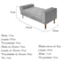 Recamier Divã Félix Baú 100 cm Estofado Luiz XV Sofá Suede Cinza Para Sala de Estar Consultório Quarto Recepção Escritório - AM Decor
