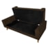 Recamier Divã Félix Baú 100 cm Estofado Luiz XV Sofá Suede Marrom Para Sala de Estar Consultório Quarto Recepção Escritório - AM Decor