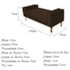 Recamier Divã Félix Baú 100 cm Estofado Luiz XV Sofá Suede Marrom Para Sala de Estar Consultório Quarto Recepção Escritório - AM Decor