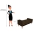 Recamier Divã Félix Baú 100 cm Estofado Luiz XV Sofá Suede Marrom Para Sala de Estar Consultório Quarto Recepção Escritório - AM Decor