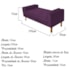 Recamier Divã Félix Baú 100 cm Estofado Luiz XV Sofá Suede Roxo Para Sala de Estar Consultório Quarto Recepção Escritório - AM Decor