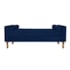 Recamier Divã Félix Baú 120 cm Estofado Luiz XV Sofá Suede Azul Marinho Sala de Estar Consultório Quarto Recepção Escritório - AM Decor