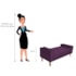 Recamier Divã Félix Baú 120 cm Estofado Luiz XV Sofá Suede Roxo Para Sala de Estar Consultório Quarto Recepção Escritório - AM Decor