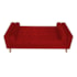 Recamier Divã Félix Baú 120 cm Estofado Luiz XV Sofá Suede Vermelho Para Sala de Estar Consultório Quarto Recepção Escritório - AM Decor