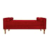 Recamier Divã Félix Baú 120 cm Estofado Luiz XV Sofá Suede Vermelho Para Sala de Estar Consultório Quarto Recepção Escritório - AM Decor