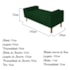 Recamier Divã Félix Baú 140 cm Estofado Luiz XV Sofá Suede Verde Para Sala de Estar Consultório Quarto Recepção Escritório - AM Decor