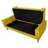 Recamier Divã Félix Baú 160 cm Estofado Luiz XV Sofá Suede Amarelo Para Sala de Estar Consultório Quarto Recepção Escritório - AM Decor