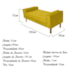 Recamier Divã Félix Baú 160 cm Estofado Luiz XV Sofá Suede Amarelo Para Sala de Estar Consultório Quarto Recepção Escritório - AM Decor