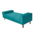 Recamier Divã Félix Baú 160 cm Estofado Luiz XV Sofá Suede Azul Turquesa Sala de Estar Consultório Quarto Recepção Escritório - AM Decor